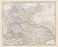 GERMANY Antique Map by J&C