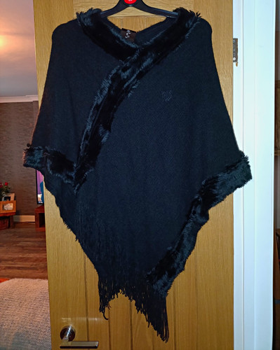 Quiz black knit poncho - quiz,
