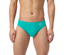 SPEEDO MENS SWIMMING BRIEFS.NEW BLUE GREEN SOLID ENDURANCE+ TRUNKS SWIMMERS W25