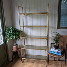 Mid Century Italian Faux Bamboo Shelving Unit