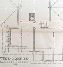 Attic And Roof Design Plan Architectural Drawing 1900 Victorian Print DWW2C