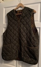 Barbour quilted waistcoat zip-in-liner men's 46 green polyamide 