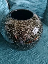 Black gold vase - black,