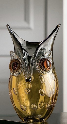 Glass owl murano - glass, vase