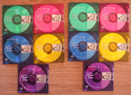 Maxell colour minidiscs - 10, 74