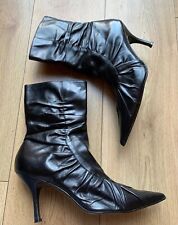  JANE SHILTON Ladies Black Leather Ankle Boots Size 7.5