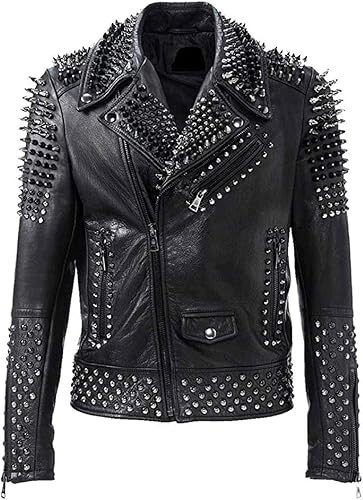 Studded leather jacket mens - studded,
