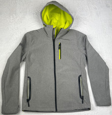 Superdry Windtrekker Medium Jacket Coat, Grey and Yellow, Windbreaker Mens