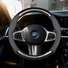 For Vauxhall Opel Corsa D 2004-2016 Carbon Fibre Steering Wheel Cover Protector