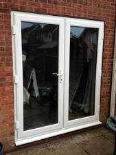 White upvc french doors - white,