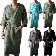Men Cotton Linen Feel Pajama