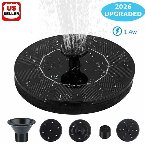 Solar power bird - bath, fountain