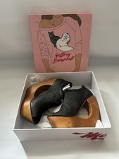 Vintage Jeffery Campbell Unique Leather Wood Platform Heels Uk 5