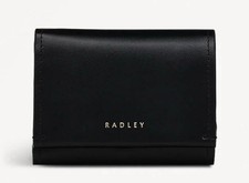 RADLEY BLACK LEATHER TRIFOLD PURSE WALLET NEW!!!