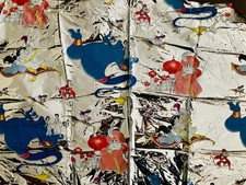 Vintage 90’s Disney Aladdin Silver Foil Gift Wrap Wrapping Paper