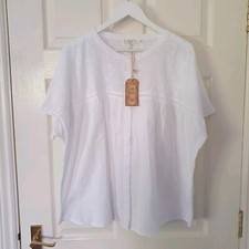 Fat Face Paulina Top Broderie Anglaise Top Shirt Size 12 Ivory 100% Cotton BNWT