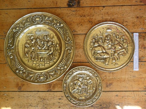 Vintage embossed brass pub - embossed,