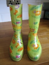 Romika Floral Green Short Wellies Size 3