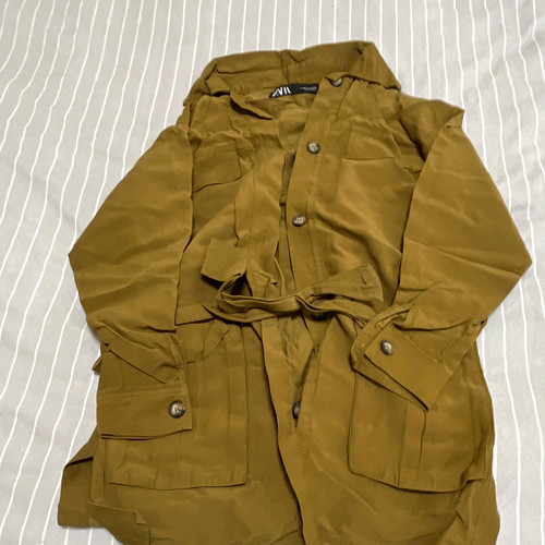 Zara men brown trench coat - brown,