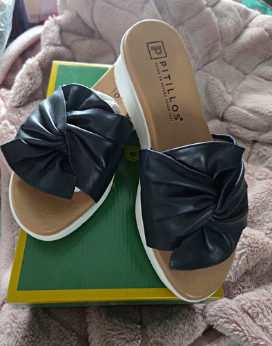 Pitillos navy mule wedge - pitillos,