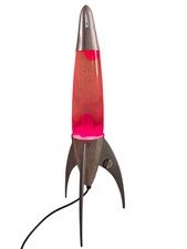 Vintage Mathmos Telstar Rocket Red Lava Lamp 1990's 