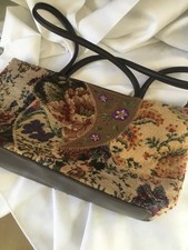 Bueno crazy patch style tote/ shopping style bag with beads and embroidery. New.