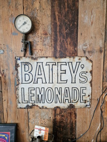 Vintage enamel bateys lemonade - bateys,