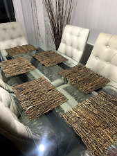 Rustic Coconut Twig Stick Table Mats Design Oblong  Set Of 6 Boho Tablescape