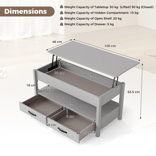 Rectangular center table with - center,