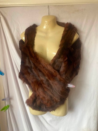 Vintage real fur brown
