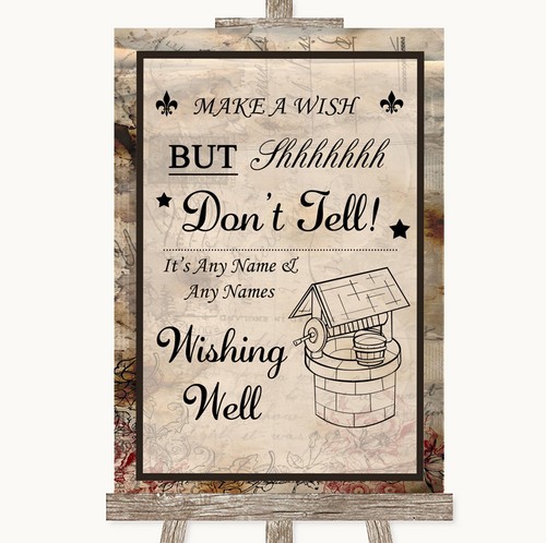 Vintage wishing well message - wishing,