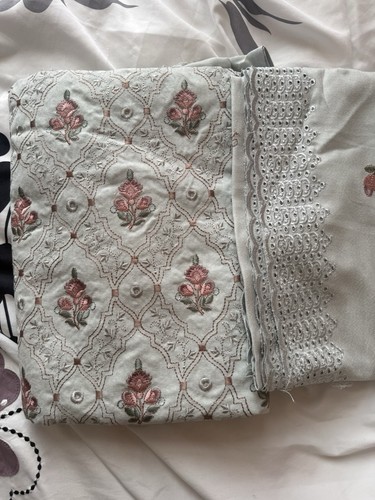 Unstitched floral embroidered - unstitched,