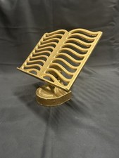 Vintage Old Victor England Cast Iron Sprayed Gold Adjustable Music Book Stand