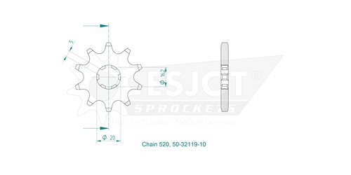 Gasgas sprocket 520 10 - sprocket,