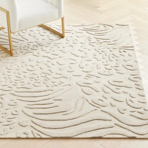 Rug white color - white, hand