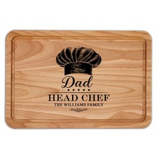 Personalised Head Chef Chopping Board Chefs Hat Design Family Name Funny Kitc...