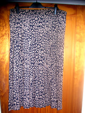 M&S BLACK TAN ANIMAL PRINT SUNRAY PLEAT MIDI SKIRT SIZE 22  ELASTIC WAIST