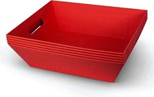 6Pcs Large Empty Gifts Baskets, 25CM x 20CM x 11CM Red Gifts Baskets Wine Basket