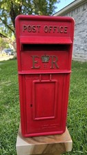 Red metal post office box - metal,