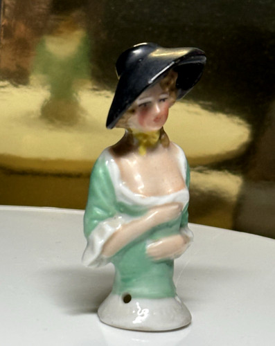 Antique pin cushion half - cushion, doll