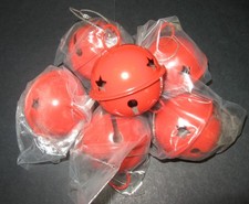 Large RED Metal JINGLE BELLS