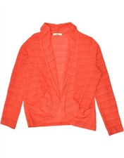 OASIS Womens See Through Cardigan Sweater UK 14 Medium Red Polyester AY12