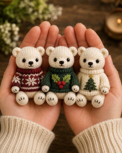 Mini christmas polar bear - christmas,