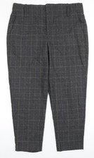 Zara Woman Grey Plaid Trousers
