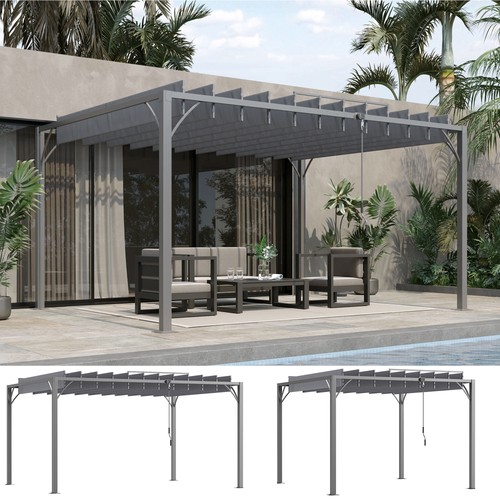Outdoor louvered metal pergola - louvered,