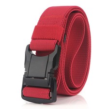 outdoor tactical belt, elastic woven belt Black aluminum alloy safety buckle