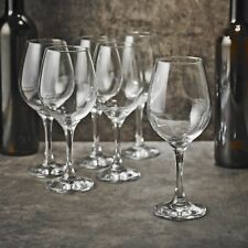 Set of 6 x 365ml Wine Glasses Clear Glass Goblet Stemmed Base for Red White Wine
