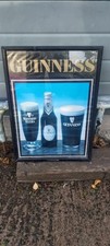 1980s Vintage Guiness Poster In Original Guiness Branded Glassed Frame.
