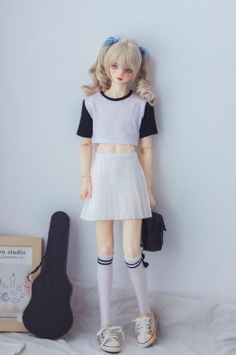 White crew neck crop - crew,