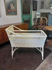 Vintage painted wicker baby - wicker,